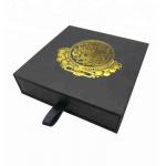 Luxury Hot Stamping Black Box Gift Packaging With CMYK Printing for sale