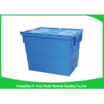 Durable Plastic Attached Lid Containers / Heavy Duty Plastic Storage Boxes for sale