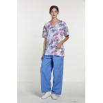 155 GSM V Neck Rolled Collar Nurse Print Short Sleeve Medical Uniform Wrinkle-free for sale