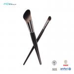 Wooden Handle Angled Makeup Brushes 2pcs Synthetic Bristle Cruelty Free for sale