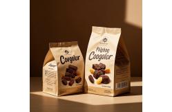 China ​Premium BOPET Coffee Pouches - Glossy Gold Trim & Custom Brand Embossing supplier