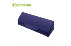 China Purple Lycra Portable Eyeglass Case Irregular Embossed Printing supplier