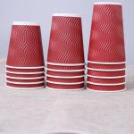ODM Double Wall Ripple 12oz Paper Muffin Cup With Lid