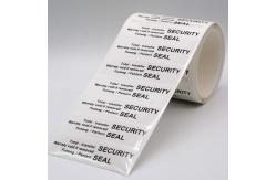 China White 65um 1mil Gloss Full Transfer Tamper Evident Security Labels For VOID supplier
