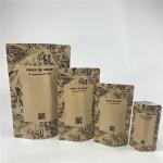 Promotional Stand Up Pouch Food Grade Heat Seal Printed Biodegradable Custom Food Kraft Paper Bag With Zipper for sale