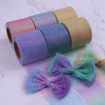 Hot sale 6cm Multicolor Fashion Accessories Tutu Material Handmade Mesh Tulle Fabric Ribbon for sale