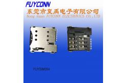 China LCP Insulator SIM Push H1.35 6 Pin Card Socket Connector supplier