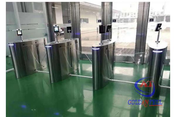 Counter RFID Optical Flap Barrier Turnstile With Face Recognition Half Height