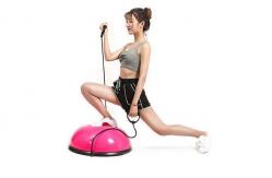 China Thickness 5MM Half Moon Exercise Ball , Fitness Stable Yoga Balance Ball supplier