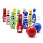 China Wooden bowling, wooden children's bowling, bowling toys for sale