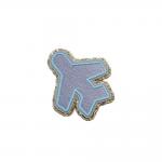 Plane Shape Glitter Iron On Patches Merrowed Border For DIY Bags for sale