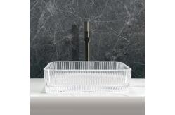 China Square Shape 1 Hole Glass Vessel Basins 12mm Thickness With Pop Up Drain supplier
