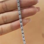Solid Gold Clarity CVD Round Cut Bezel Lab Grown Diamond Bracelets 18K 14K 10K Metal Type for sale