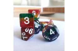 China Shin Golden Powder Rainbow Resin Boarding Dice Set Dragon and Dungeon supplier