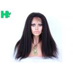 Kinky Straight 24 Inches Long Synthetic Wigs 1B Black Free Part Heat Resistant Fiber for sale