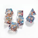 Khaki liquid flow sand Resin multi -noodle tablet game dice set  dnd dice