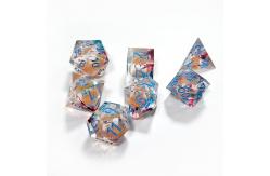 China Khaki liquid flow sand Resin multi -noodle tablet game dice set  dnd dice supplier