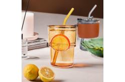 China OEM ODM 400ml Glass Coffee Cup / Mug With Lid And Straw supplier