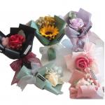 Event Gifts Rose Carnation Flower Bouquets Mini Soap Flower Bouquet With Gift Bag for sale