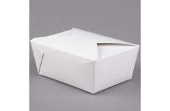 China Rectangle Disposable White Kraft Printing Paper Borad Packaging Stand Up Lunch Box supplier