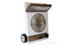 China Rechargeable Mini Solar Powered Outdoor Fan 4 In 1 Multi Function supplier