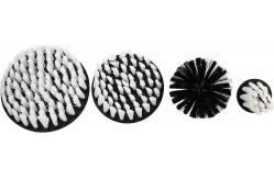 China 4pc Set Scrubber Drill Attachment Cleaning Brush White Soft Bristle Stiffness supplier