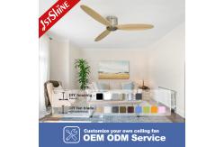 China 220V Flush Mount Remote LED Ceiling Fan With Solid Wood Blades supplier