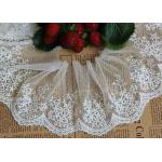 Ivory Embroidery Nylon Lace Trim With Snowflake Pattern For Bridal Veil