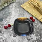 5 Inch Black Rectangular Melamine Salad Bowl Matt Finish BPA Free for sale