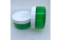 China Empty Plastic PET Jar With Green Body / Cream Jars Cosmetic Packaging supplier