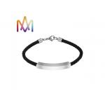 8g Arc Shaped Mens Custom Engraved Leather Bracelets for sale