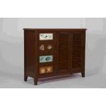 3 Adjustable Shelves Home Wood Furniture Cabinet With 4 Pattern Storage Drawers for sale