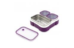 China Leak Proof Metal Lunchbox with Three Compartments and Insulation 720ml supplier