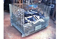 China Folding Stackable Steel Wire Mesh Pallet Cage With Galvanized Surface Treatment supplier