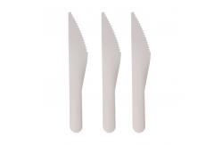China White Smooth Paper Biodegradable Cutlery Forks Knives Spoons 6.3 Inch Practical supplier