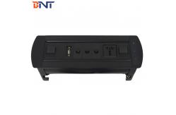 China Matte Black Conference Table Outlet , Desktop Motorized Flip Up Power Outlet supplier