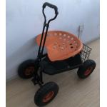 Heavy Duty Garden Rolling Work Seat With Tool Tray Planting Orange for sale