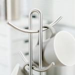 Oem Stainless Steel Coffee Mug Tree Holder Dryer Rack With 6 Hooks
