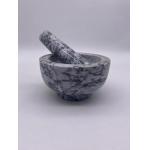 Natural Solid Marble Stone Mortar And Pestle Moisture Resistant for sale