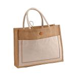 Linen Stitching Canvas Hessian Shopping Bags Custom Printed For Women