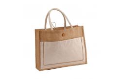 China Linen Stitching Canvas Hessian Shopping Bags Custom Printed For Women supplier