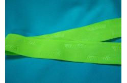 China 100% Polyester / Nylon Knitted Folded Elastic Ribbon With Logo Embossed supplier