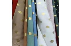 China OEM Bronzing Floral Foil Polyester Woven Fabric Leaf Printing supplier