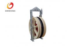 China Electric Cable Pulley Roller Stringing Block Galvanized Steel Frame Three Nylon Wheels supplier