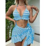 Slim Bikini Three Piece Swimwear Tether Pleated Skirt Three Piece Bathing Suit for sale
