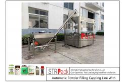 China Automatic Powder Filling Capping Line With Auger Dosing Filler For Bottles Jars supplier