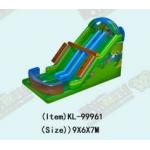 Forest Theme Inflatable Double Lane Water Slide For Rentals