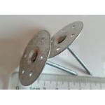 50mm Round Perforated Base Insulation Anchor Pins With Self Locking Washers for sale