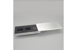 China Brushed Aluminum Box FR Power Sliding Cover Tabletop Power Data Outlets supplier