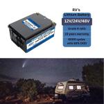 Deep Cycle 24 Volt RV Battery Lithium RV House Batteries For Off Grid Applications for sale